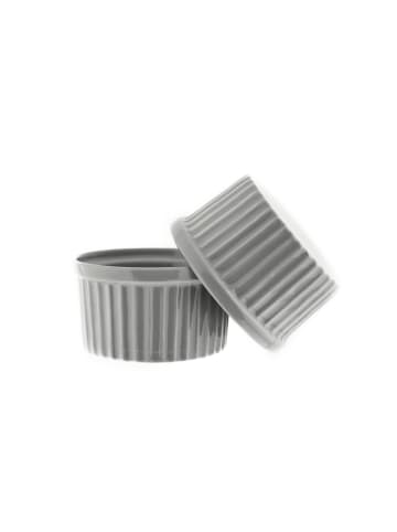 Almina Almina 6 Teiliger Muffinform-Set Schale aus Porzellan Rund in Grau