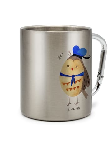 Mr. & Mrs. Panda Edelstahl Trinkbecher Eule Matrose ohne Spruch in Silber