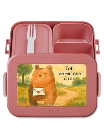 Mr. & Mrs. Panda MEPAL Bentobox Bär Vermissen Design mit Spruch in Rot Pastell