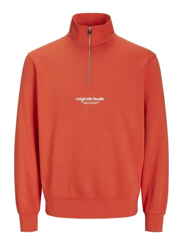Jack & Jones Sweatshirt mit halbem Reißverschluss in Summer Fig