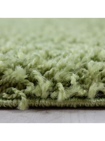 KADIMA DESIGN Teppich Hochflor Shaggy Waschbar Einfarbig RHEIN Strapazierfähig in Grün