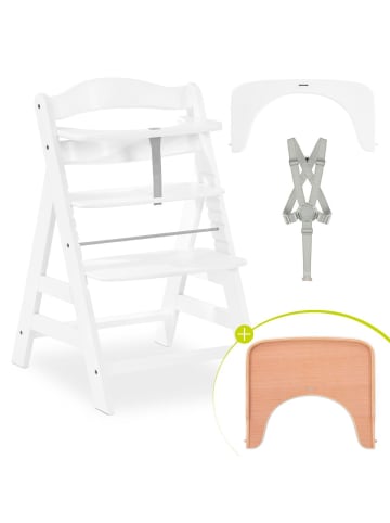 Hauck Hochstuhl Alpha Plus White - im Sparset in brown,white