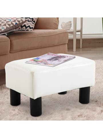 HOMCOM Fußhocker-L40 x B30 x H24 cm-Weiß