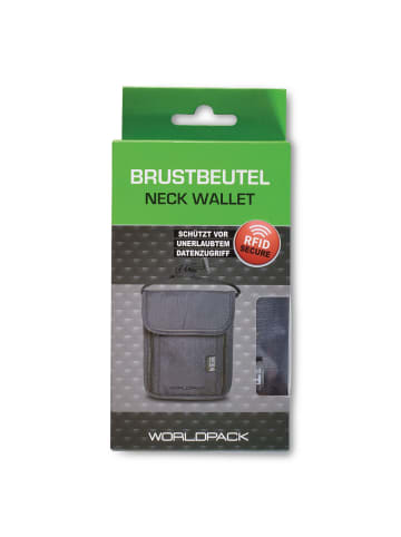 Worldpack Brustbeutel RFID Schutz 14 cm in hellgrau