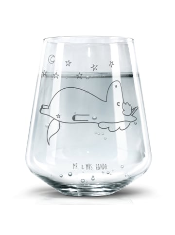 Mr. & Mrs. Panda Glas Einhorn Sternenhimmel ohne Spruch in Transparent