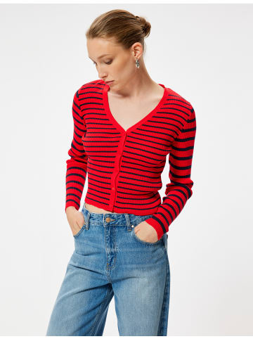 KOTON Cardigan in Marineblau Gestreift