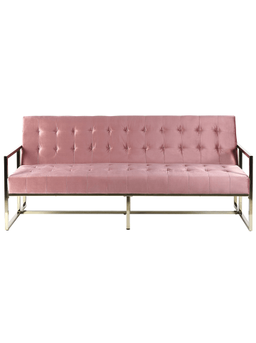 Beliani 3-Sitzer Sofa MARSTAL in Rosa/Gold - (W) 187 x (H) 83 x (L) 78 cm