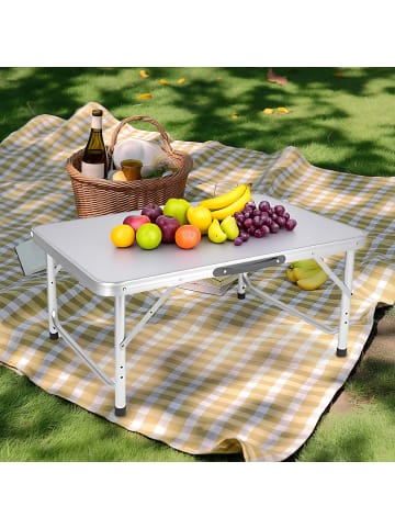 relaxdays Campingtisch in Weiß - (B)75 x (H)70 x (T)55 cm