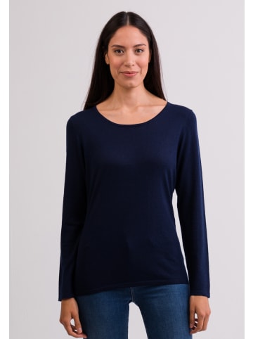 CASH-MERE.CH Rundhals Pullover in Marine Blau