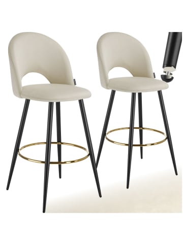 tectake Barstuhl gepolstert, 49 x 58 x 110 cm, Belastbarkeit 120 kg