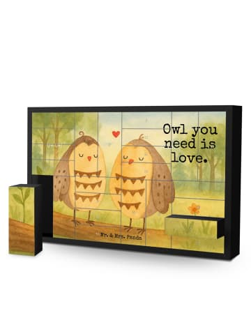Mr. & Mrs. Panda Adventskalender Eulen Liebe Design mit Spruch in Weiß