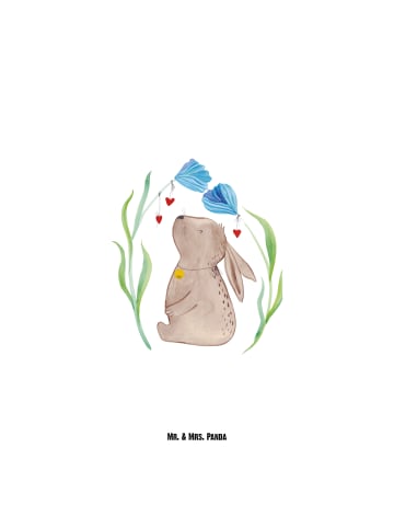 Mr. & Mrs. Panda Trinkgefäß Hase Blume ohne Spruch in Weiß