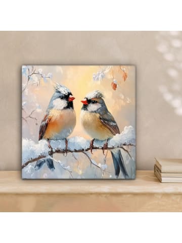 MuchoWow Leinwand Bilder Pastellblau