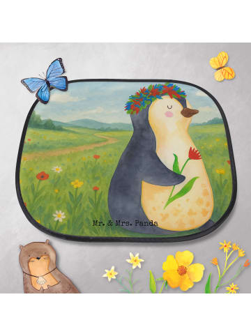 Mr. & Mrs. Panda Auto Sonnenblende Pinguin Blumen Design ohne Sp... in Weiß