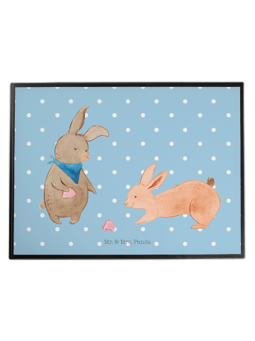 Mr. & Mrs. Panda Schreibtischauflage Hasen Muschel ohne Spruch in Blau Pastell