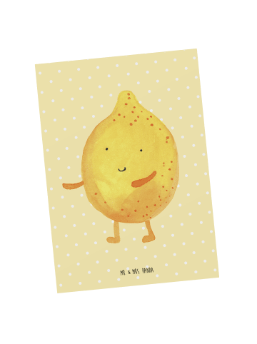 Mr. & Mrs. Panda Ansichtskarte Beste Freunde Zitrone ohne Spruch in Gelb Pastell