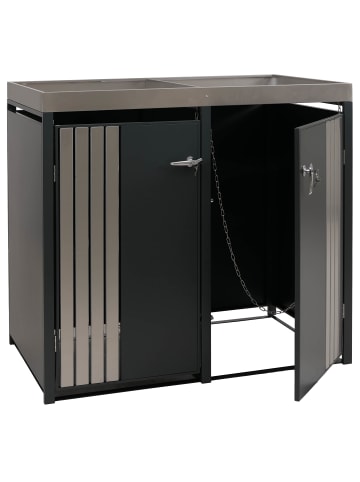 MCW 2er-Mülltonnenverkleidung O67, Anthrazit Edelstahl