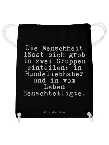Mr. & Mrs. Panda Beutel Die Menschheit lässt sich... mit Spruch in Schwarz