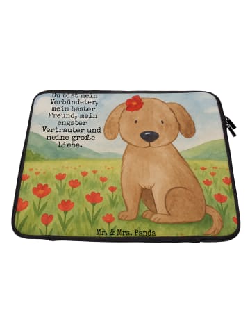 Mr. & Mrs. Panda Laptop Tasche Hund Dame Design mit Spruch in Weiß