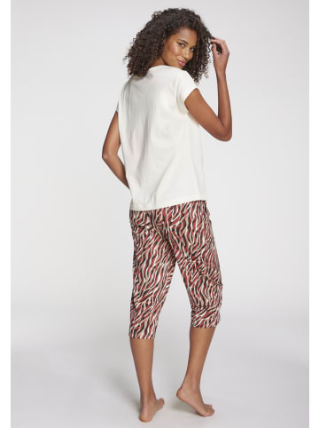 VIVANCE DREAMS Caprihose in rot-schwarz-gemustert