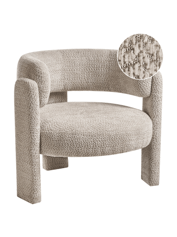 Beliani Sessel BUREA in Beige - (W) 80 x (H) 74 x (L) 70 cm