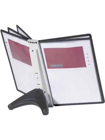 Durable Sichttafelständer Sherpa soho Display System table5 schwarz mit 5 Sichttafeln