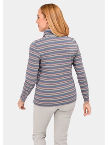 GOLDNER Kurzgröße:  Hautsympathisches Ringelshirt mit Rollkragen in bunt / geringelt