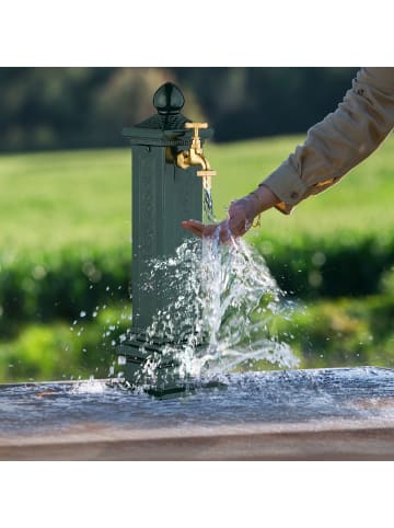 relaxdays Standbrunnen in Dunkelgrün - (B)14 x (H)47 x (T)18,5 cm