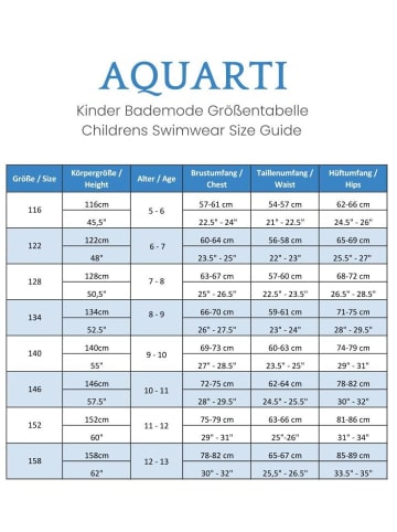 Aquarti Mädchen Badeanzug mit Spaghettiträgern in orange/pink