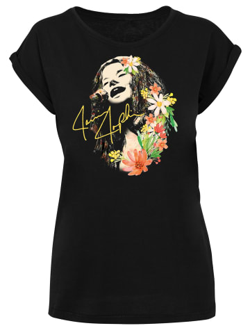 F4NT4STIC T-Shirt Janis Joplin Blumen' in schwarz