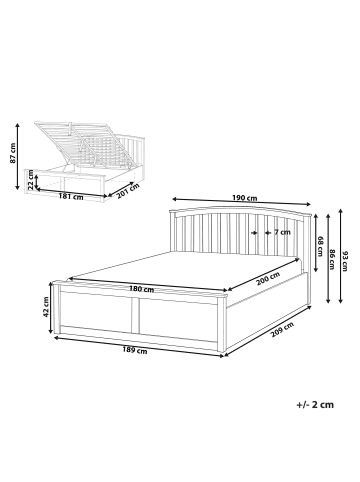 Beliani 2-tlg Doppelbett CLARBEC in Weiß