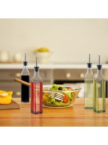 relaxdays 4 x Essig- und Ölspender in Transparent - 500 ml