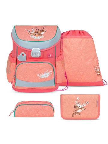 Belmil 4tlg-Set: Schulranzen Set Mini-Fit Cute Doe in Rosa H36xL28xT19 cm