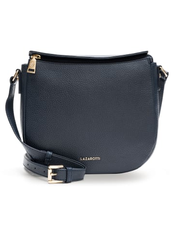 Lazarotti Bologna Leather Umhängetasche Leder 25 cm in navy