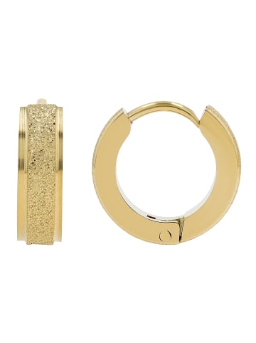 Adeliás Damen Ohrringe – Klappcreole aus Edelstahl in gold