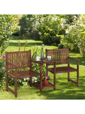 relaxdays Gartenbank in Braun - (B)161 x (H)86 x (T)61 cm
