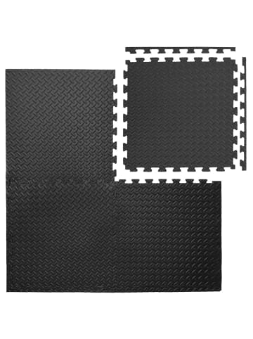 eyepower 4er Set Bodenschutzmatten mit Rand 63x63x2cm in Schwarz