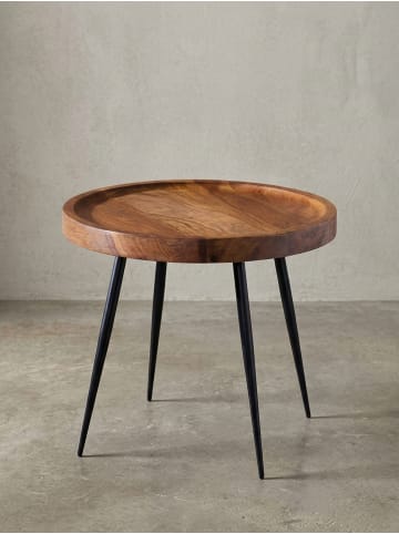 KADIMA DESIGN Beistelltisch | Sheesham/Metall, 46x40x46cm, Industrial