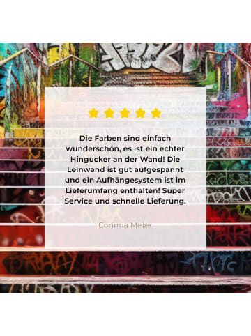 MuchoWow Leinwand bilder Bunte Treppe (BxH)