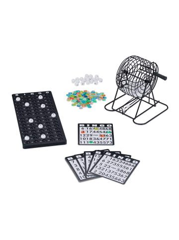 relaxdays Bingo-Spiel Set in Schwarz/ Weiß