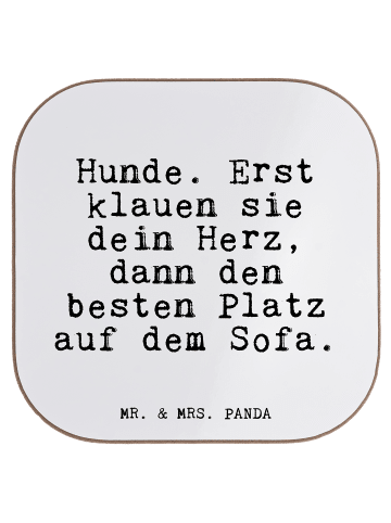 Mr. & Mrs. Panda Tassenuntersetzer Hunde. Erst klauen sie... mit... in Weiß
