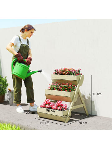 Outsunny Hochbeet in Grün 75L x 65B x 76H cm