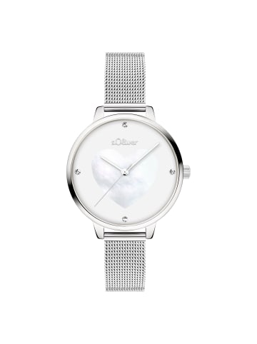 s.Oliver Armbanduhr Lovely Time in silber