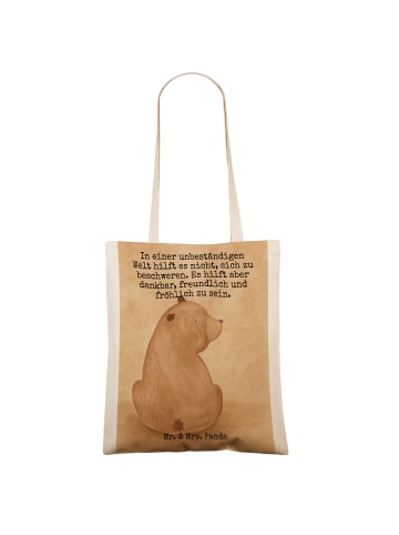 Mr. & Mrs. Panda Tasche Bär Schulterblick Design mit Spruch in Weiß