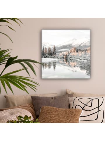 OnlyWow Leinwand Bilder Gefrorener Fluss