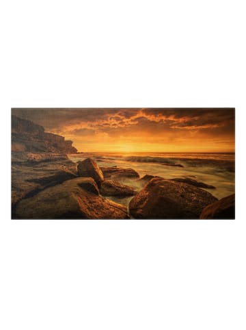 WALLART Leinwandbild Gold - Cape Solander in Orange