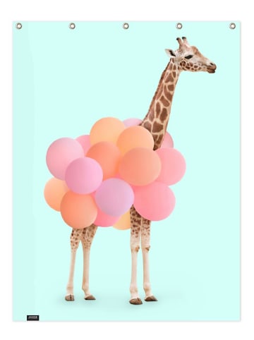 Juniqe Duschvorhang "Party Giraffe" in Orange & Rosa