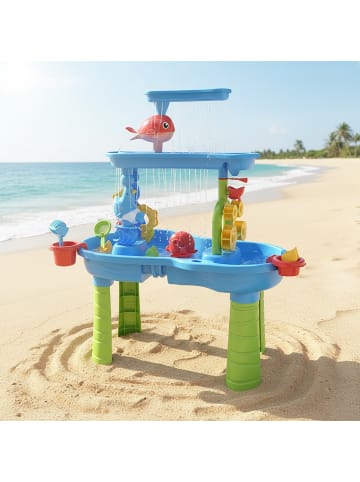 relaxdays Wasserspieltisch "3 Etagen" in Bunt