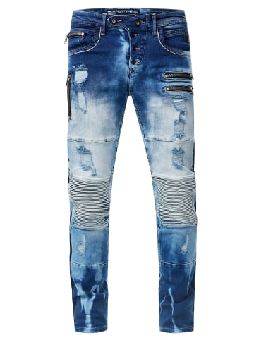 Rusty Neal Jeans Hose "MISATO" Slim Fit (THE FULLY LOADED) in Ozean Blue Used