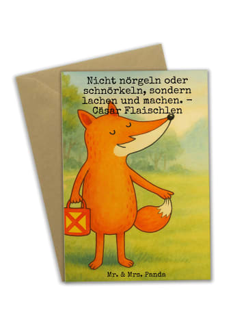 Mr. & Mrs. Panda Grußkarte Fuchs Laterne Design mit Spruch in Weiß